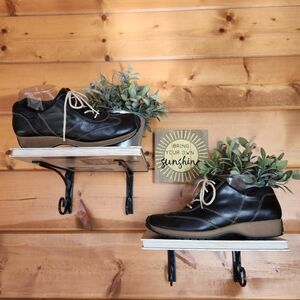 Anne Klein AK2 Black Oxford Sneakers Leather Lace Up Driving Comfort Shoes Sz 8M